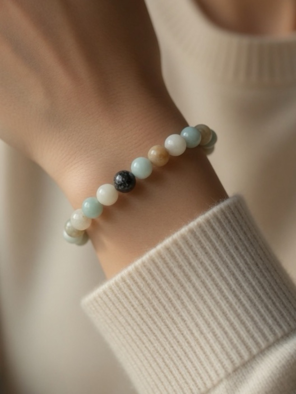 Amazonite Beaded Stretch Bracelet size 5